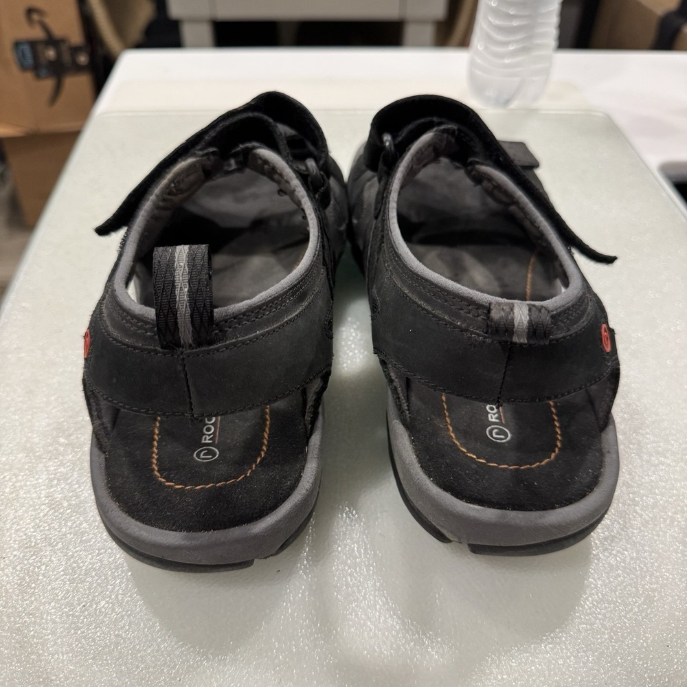 Rockport Sandals 10.5 Black Leather Sport Sandals Shoes K50883 - Picture 5 of 8